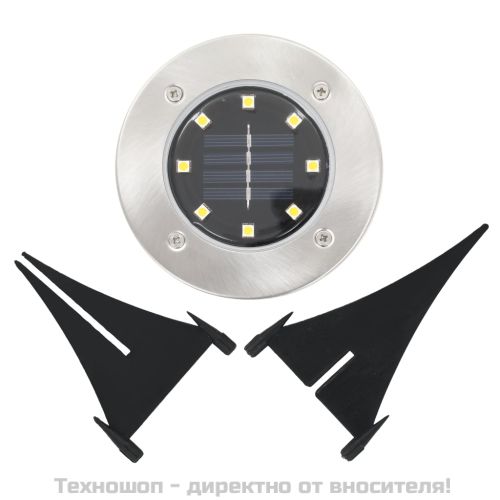 Соларни земни лампи, 8 бр, LED светлина, бели