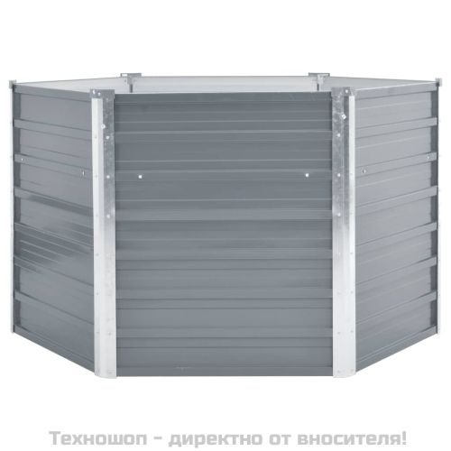 Градинска висока леха поцинкована стомана 129x129x77 см сива