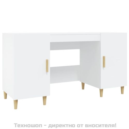 Бюро, бяло, 140x50x75 см, инженерно дърво
