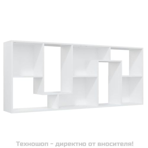 Шкаф библиотека, бял, 67x24x161 см, инженерно дърво