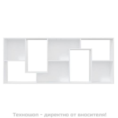 Шкаф библиотека, бял, 67x24x161 см, инженерно дърво