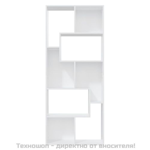 Шкаф библиотека, бял, 67x24x161 см, инженерно дърво