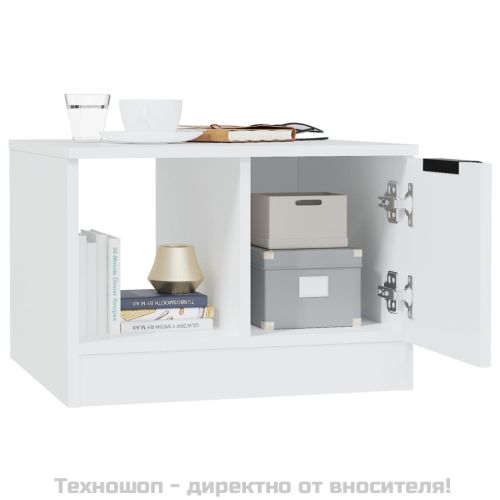 Кафе маса, бяла, 50x50x36 см, инженерно дърво