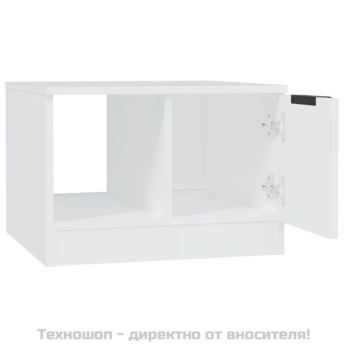 Кафе маса, бяла, 50x50x36 см, инженерно дърво