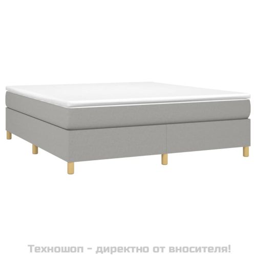 Боксспринг легло с матрак, светлосиво, 160x200 см, плат