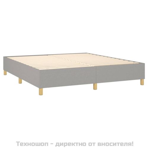 Боксспринг легло с матрак, светлосиво, 160x200 см, плат