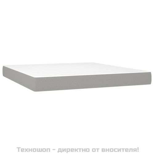 Боксспринг легло с матрак, светлосиво, 160x200 см, плат