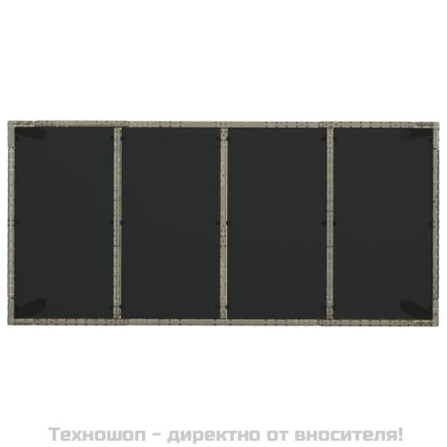 Градински трапезен комплект 9 части с възглавници сив полиратан