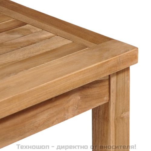 Градински трапезен комплект, 5 части, тиково дърво масив