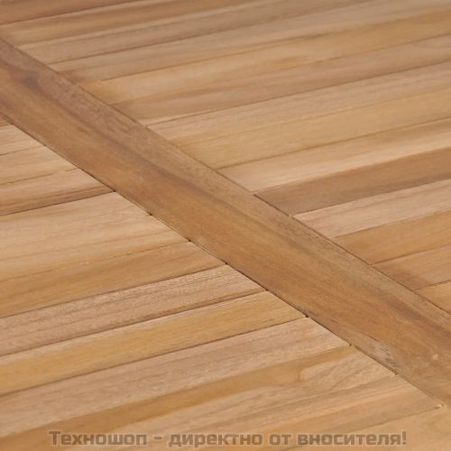 Градински трапезен комплект, 5 части, тиково дърво масив