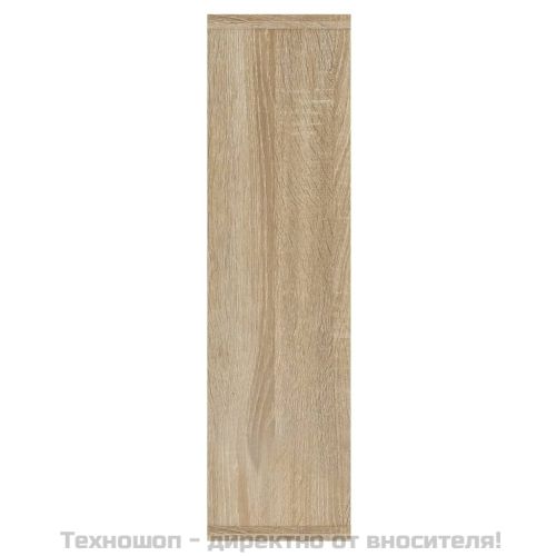 Огледален шкаф с LED, дъб сонома, 76x15x55 см