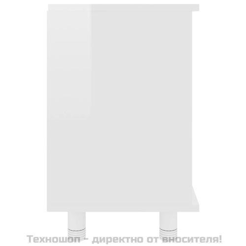 Шкаф за баня, бял гланц, 60x32x53,5 см, инженерно дърво
