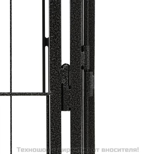 Заграждение за куче 4 панела черно 100x50 см прахово боядисано