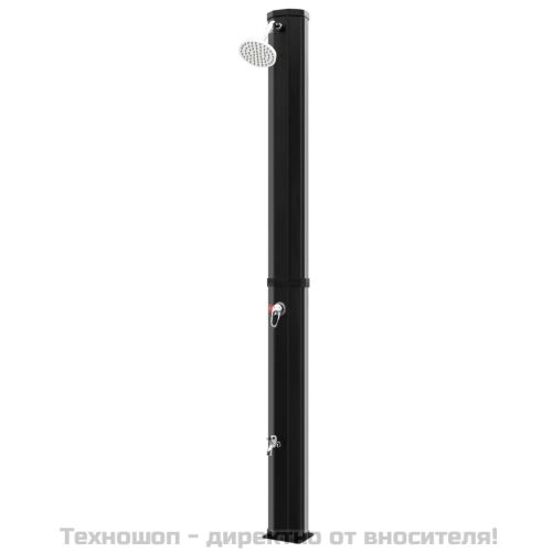 Външен соларен душ с душ слушалка и кран 35 л черен