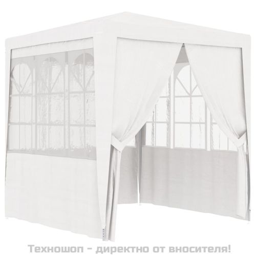 Професионална парти шатра със стени 2,5x2,5 м бяла 90 г/м²