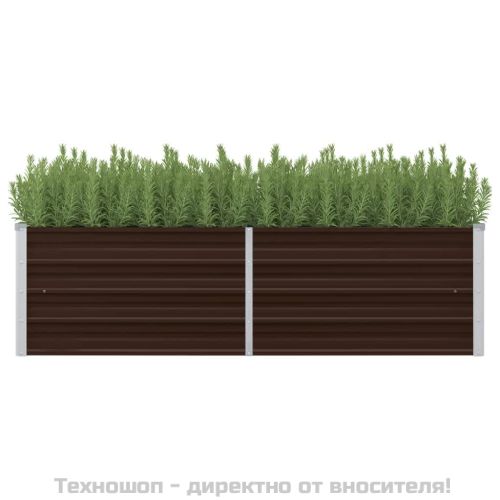 Градинска висока леха кафява 160x40x45 см поцинкована стомана