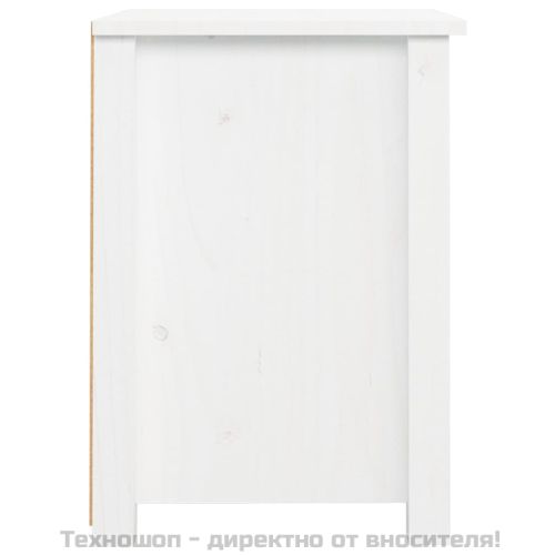 Нощни шкафчета, 2 бр, бели, 40x35x49 см, борово дърво масив