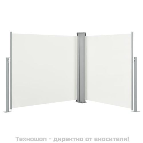 Прибираща се странична тента, кремава, 120x600 см