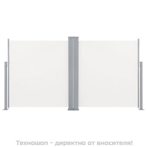 Прибираща се странична тента, кремава, 120x600 см