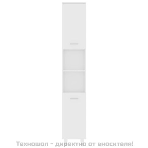 Шкаф за баня, бял, 30x30x179 см, инженерно дърво