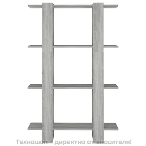 Библиотека/разделител за стая, сив сонома, 80x30x123,5 см