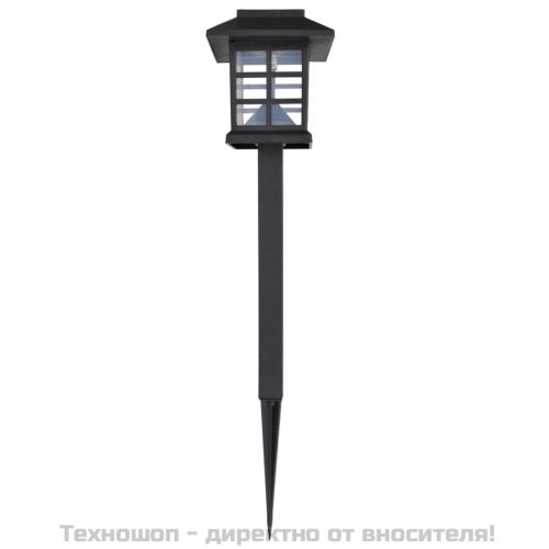 Комплект соларни градински LED лампи с клин, 8.6 х 8.6 х 38 см – 12 бр