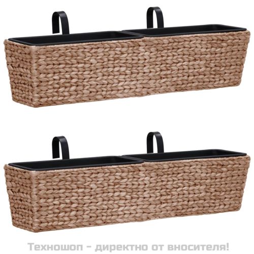 Кашпи, 2 бр, воден хиацинт, кафяв