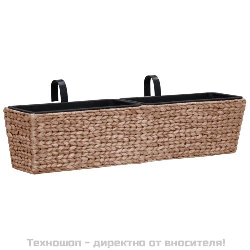 Кашпи, 2 бр, воден хиацинт, кафяв