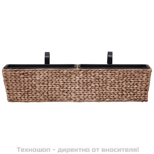 Кашпи, 2 бр, воден хиацинт, кафяв