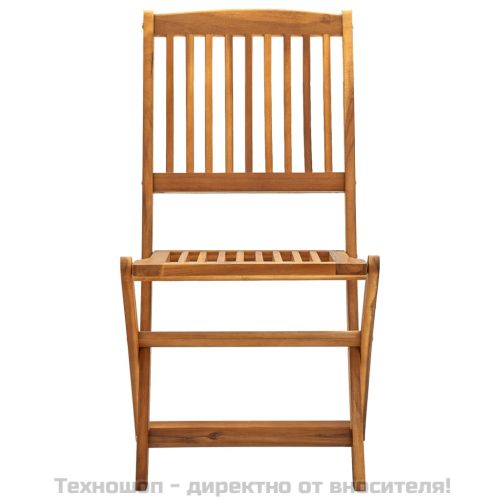 Сгъваеми градински столове, 4 бр, акация масив