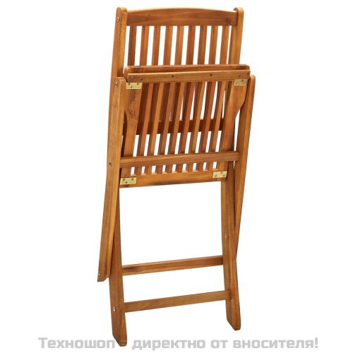 Сгъваеми градински столове, 4 бр, акация масив