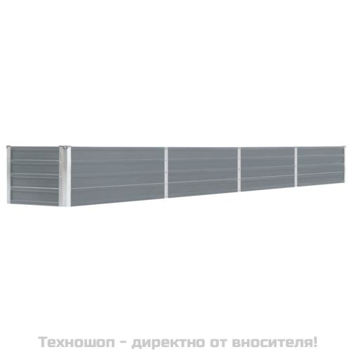 Градинска висока леха поцинкована стомана 320x40x45 см сива