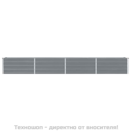 Градинска висока леха поцинкована стомана 320x40x45 см сива