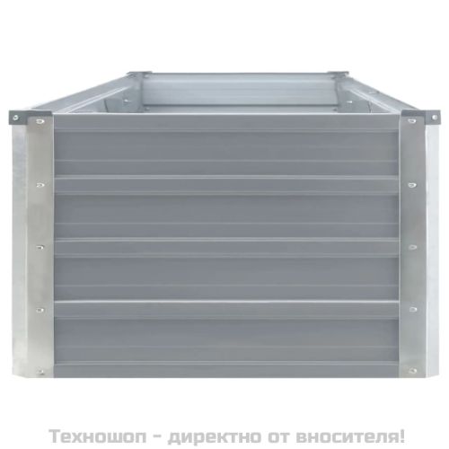 Градинска висока леха поцинкована стомана 320x40x45 см сива