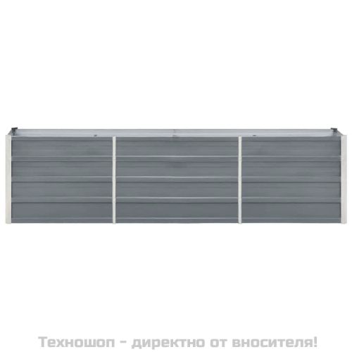 Градинска висока леха поцинкована стомана 240x40x45 см сива