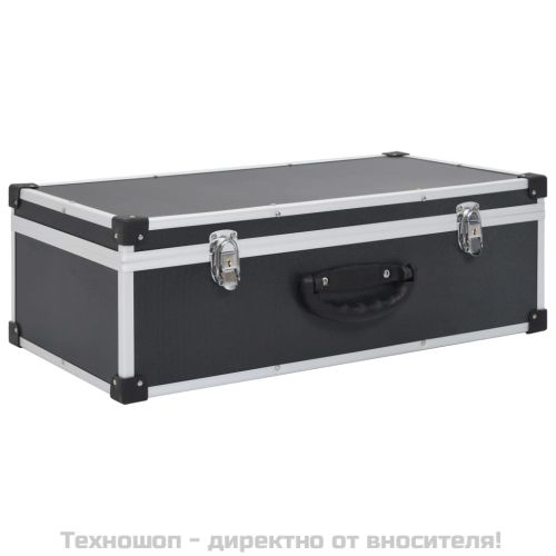CD куфар за 80 диска, алуминий, ABS, черен