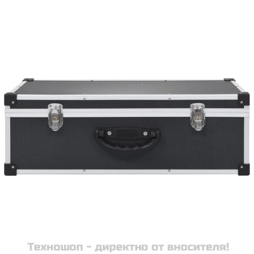 CD куфар за 80 диска, алуминий, ABS, черен