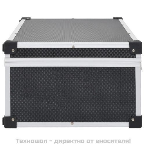 CD куфар за 80 диска, алуминий, ABS, черен