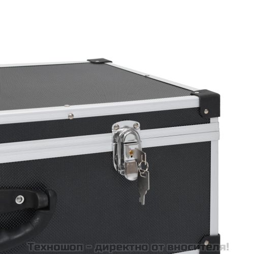 CD куфар за 80 диска, алуминий, ABS, черен