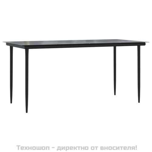 Градински трапезен комплект 7 части с възглавници сив полиратан