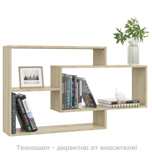 Стенни рафтове, дъб сонома, 104x20x58,5 см, инженерно дърво