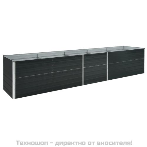 Градинска висока леха поцинкована стомана 400x80x77 см антрацит