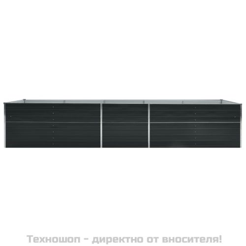 Градинска висока леха поцинкована стомана 400x80x77 см антрацит