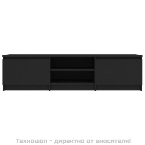 ТВ шкаф, черен, 140x40x35,5 см, инженерно дърво