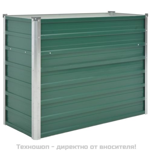 Градинска висока леха поцинкована стомана 100x40x77 см зелена