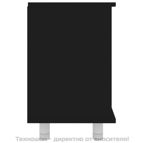 Шкаф за баня, черен, 60x32x53,5 см, инженерно дърво