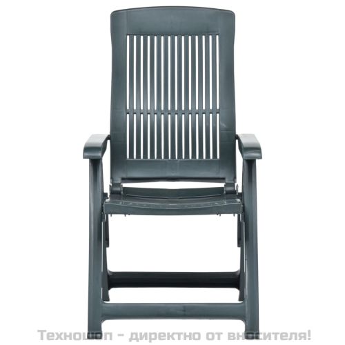 Градински регулируеми столове, 2 бр, пластмаса, зелени