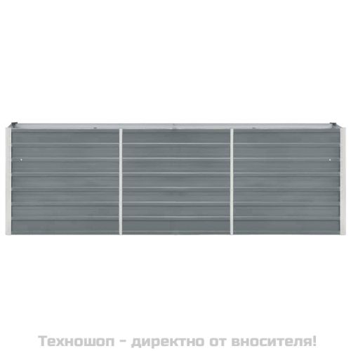 Градинска висока леха поцинкована стомана 240x40х77 см сива