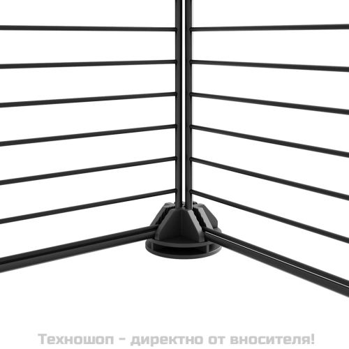 Клетка за домашни любимци, 8 панела, черна, 70x35x35 см, стомана