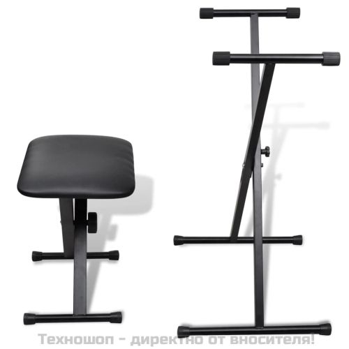 Регулируема стойка за синтезатор с табуретка